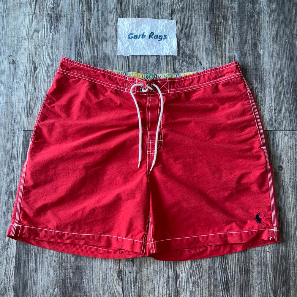 Polo by Ralph Lauren Swim Trunks (Red) / Board Shorts- Men's Size Extra Large XL